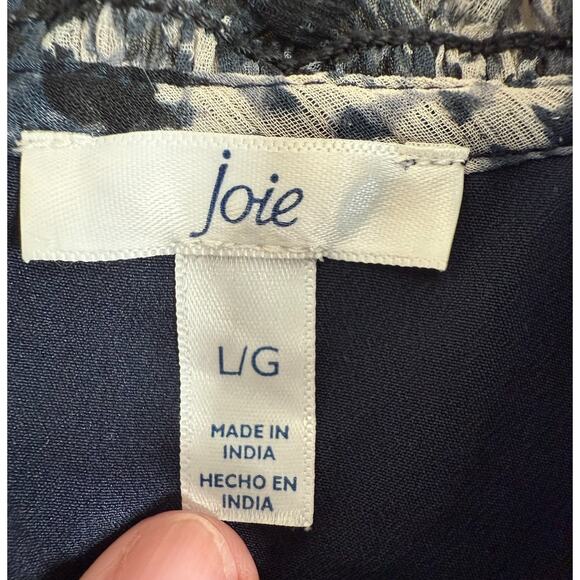 Joie Baltic Print Smocked Dress Womens Size Large Sleeveless Blue Fairy Grunge - Picture 9 of 11